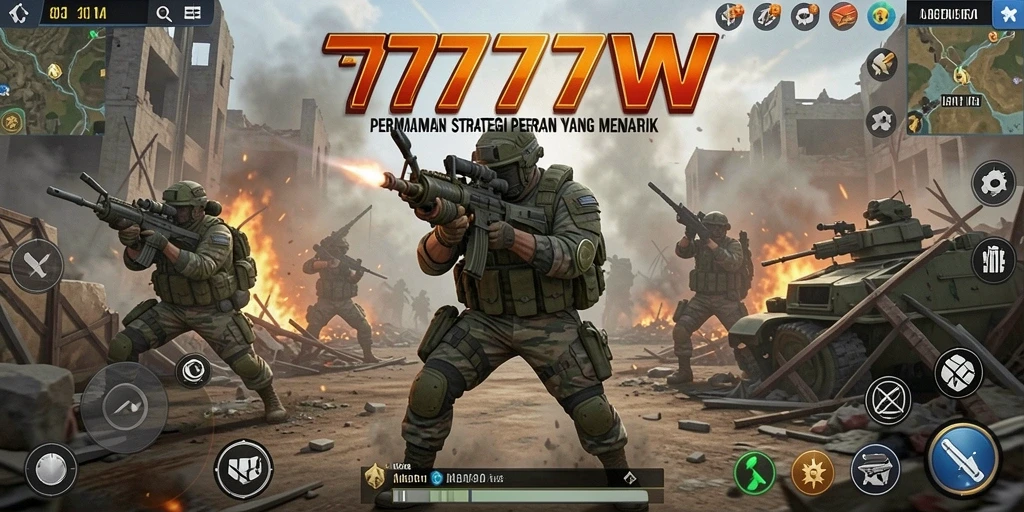 Tampilan gameplay seru di 7777W dengan strategi yang kompleks.