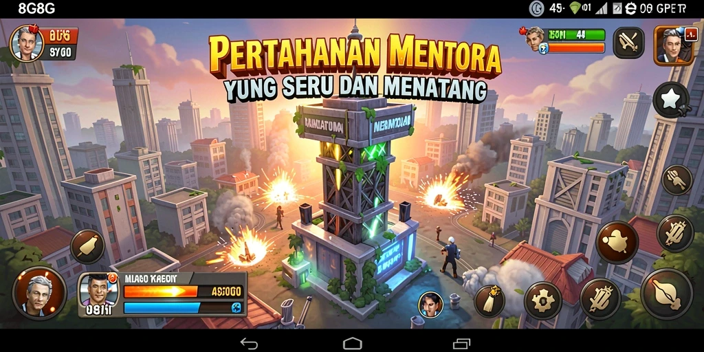 Tangkapan layar gameplay Tower Defense yang mendebarkan di 8G8G.
