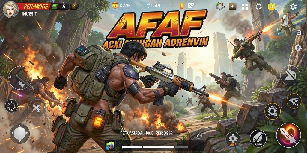 Tampilan aksi mendebarkan dalam permainan AFAF.