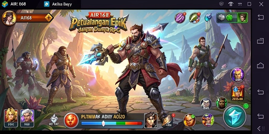 Tampilan gameplay AIR168 yang mendebarkan dan penuh aksi RPG.