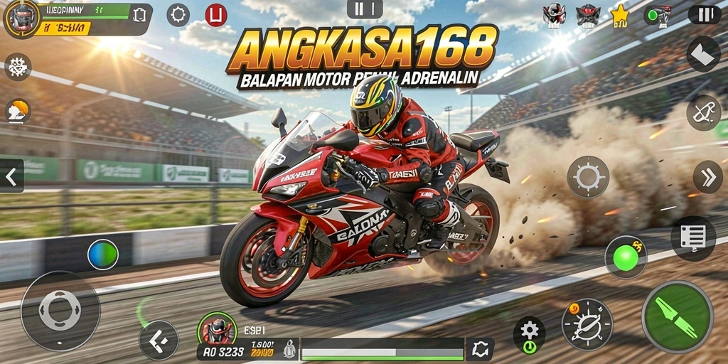 Tangkapan layar menunjukkan balapan yang mendebarkan di ANGKASA168.