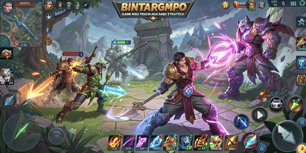 Tampilan gameplay yang seru dalam BINTANGMPO dengan aksi MOBA.