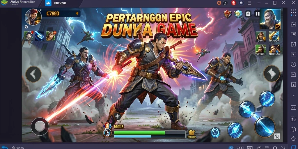 Screenshot memperlihatkan pertarungan seru dalam C7890 dengan karakter yang beraksi.