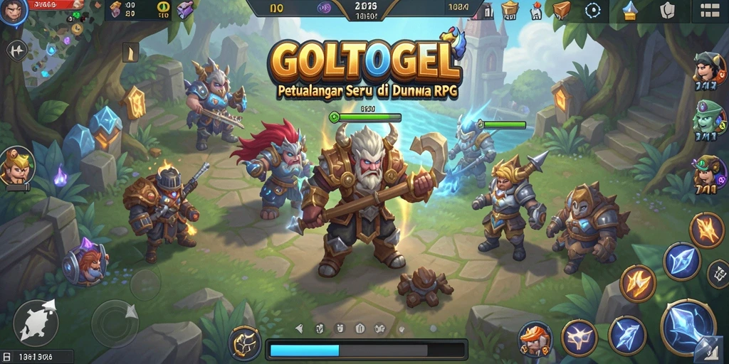 Tampilan gameplay GOLTOGEL dengan pertarungan RPG yang epic.