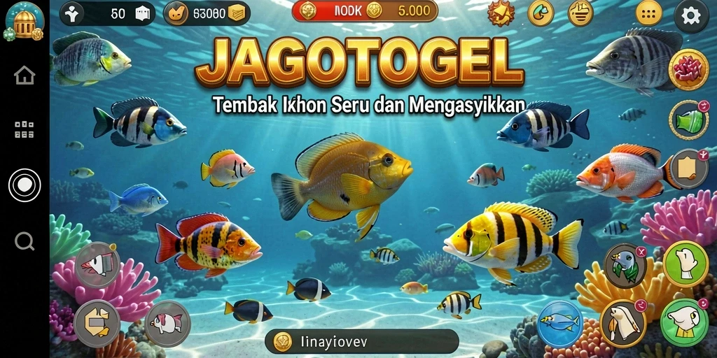 Tampilan gameplay JAGOTOGEL yang seru dan menantang dalam menangkap ikan.