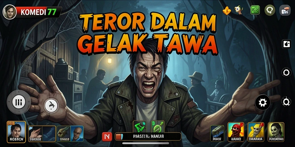 Gameplay KOMEDI77 yang unik dengan elemen horror dan humor.