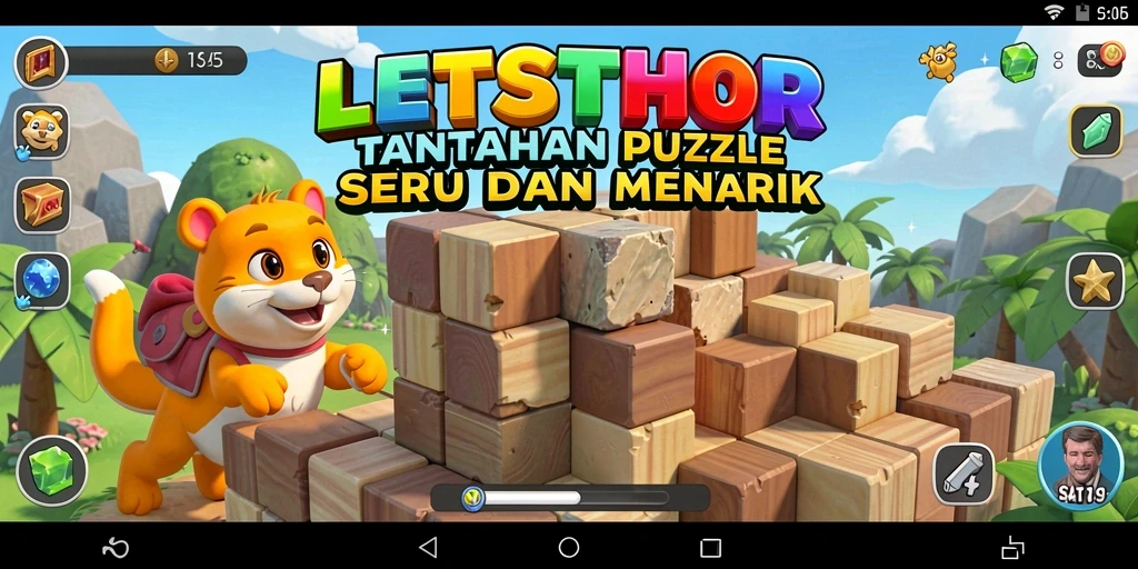 Tampilan gameplay LETSTHOR yang menantang dan menarik.