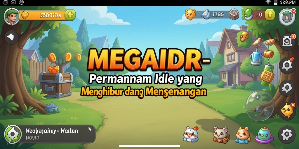 Screenshot gameplay MEGAIDR, menunjukkan strategi Idle yang menarik.
