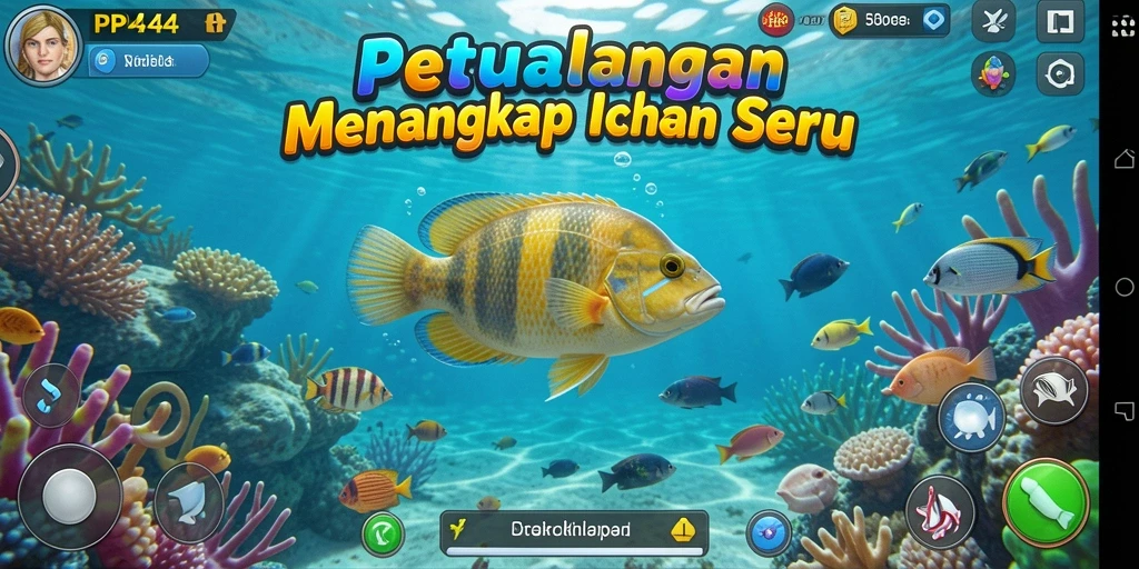 Tampilan gameplay PP444 yang memikat dan seru saat memancing.
