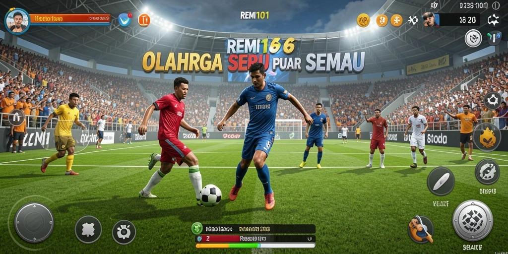 Tampilan gameplay REMI101 yang mendebarkan dan penuh aksi olahraga.