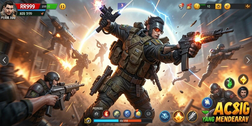 Tampilan aksi seru dan grafis memukau dalam gameplay RR999.