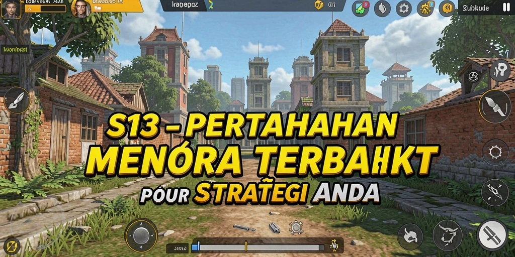 Tampilan aksi mendebarkan dalam permainan Tower Defense S13.