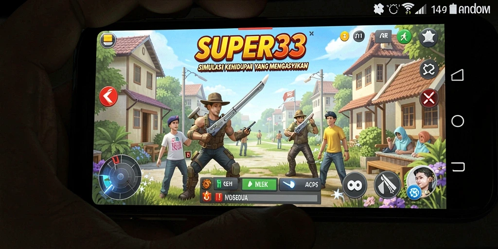 Tampilan gameplay SUPER33 yang menarik dan interaktif.