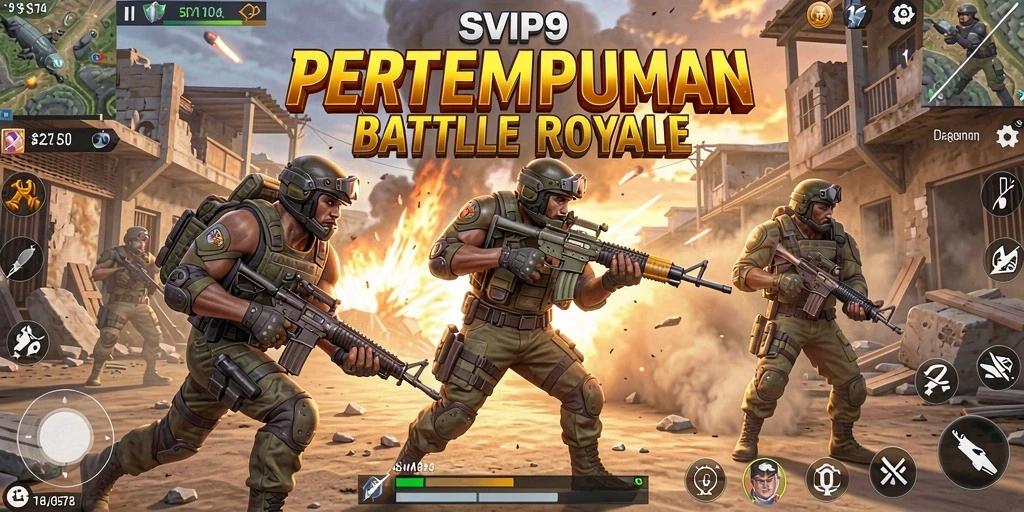Screenshot gameplay SVIP9 yang menampilkan aksi seru Battle Royale.