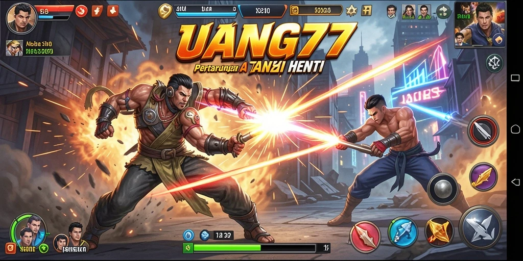 Halaman gameplay UANG77 yang penuh aksi intens.