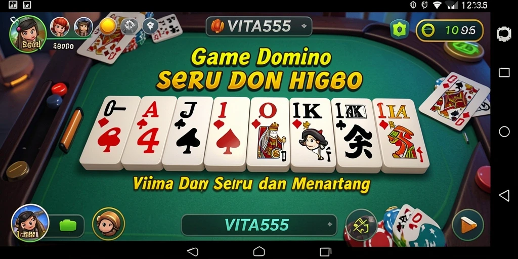 Screenshot gameplay VITA555 menampilkan keseruan bermain Domino.