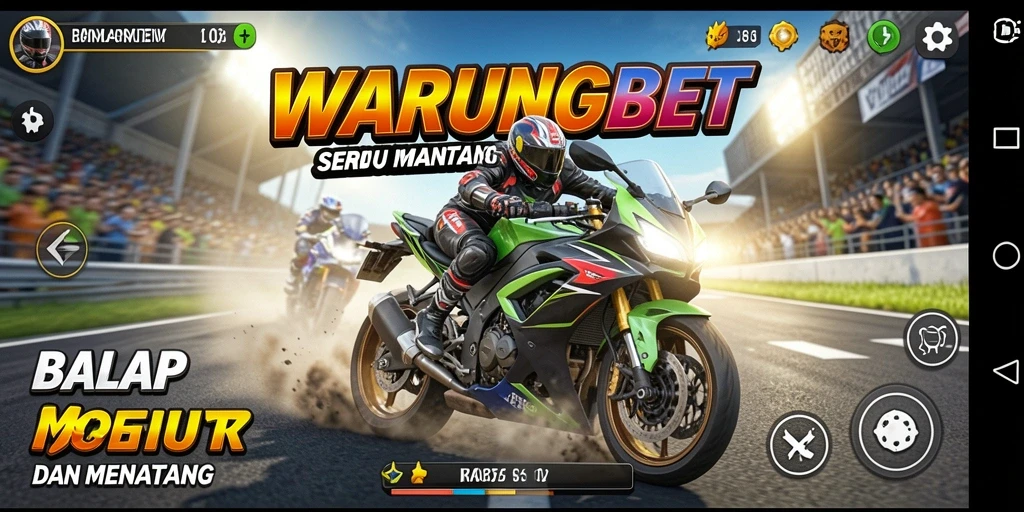 Tampilan menarik dari gameplay balap motor yang mendebarkan.