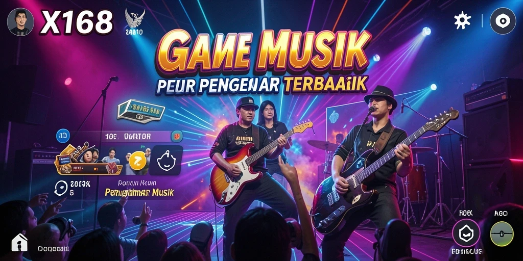 Screenshot gameplay X168 menampilkan pengalaman interaktif bermain musik.