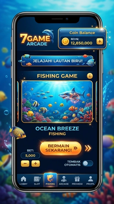 Tampilan antarmuka pengguna 7game yang menarik dan ramah.